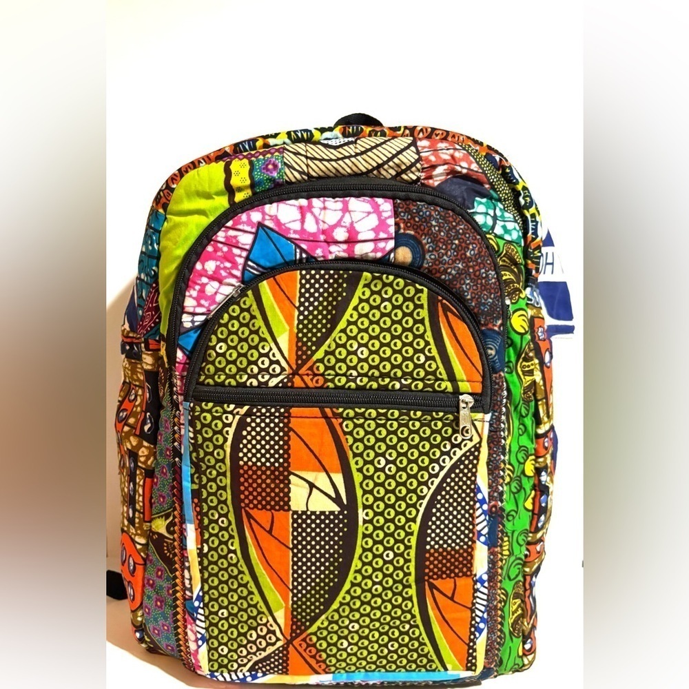 Handmade African ankara unisex handmade geometric backpack